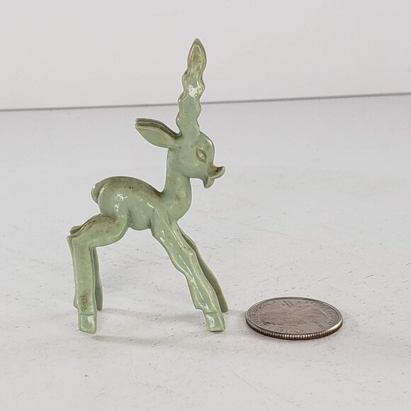 Don Manning Art Deco Gazelle Antelope Deer Figurine Mint Green Stylized MCM - Picture 6 of 8